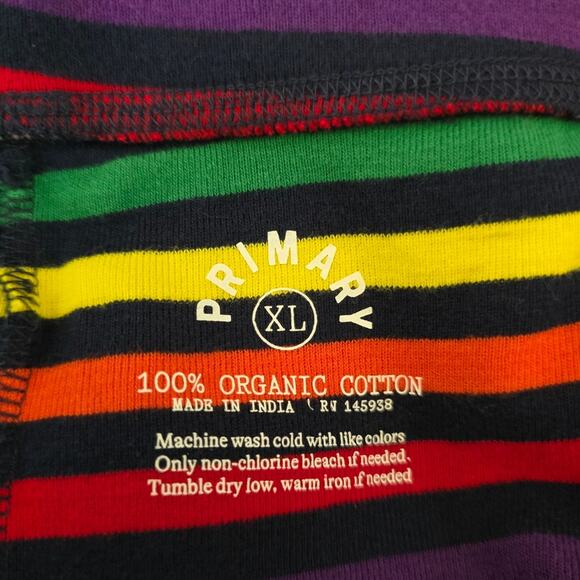 Primary 100% Organic Cotton Rainbow Stripe Jogger Lounge Women's XL - Picture 3 of 3